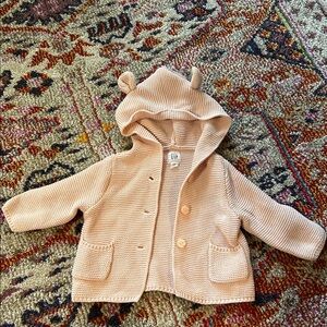 GAP Pink Baby Hoodie with Bear Ears